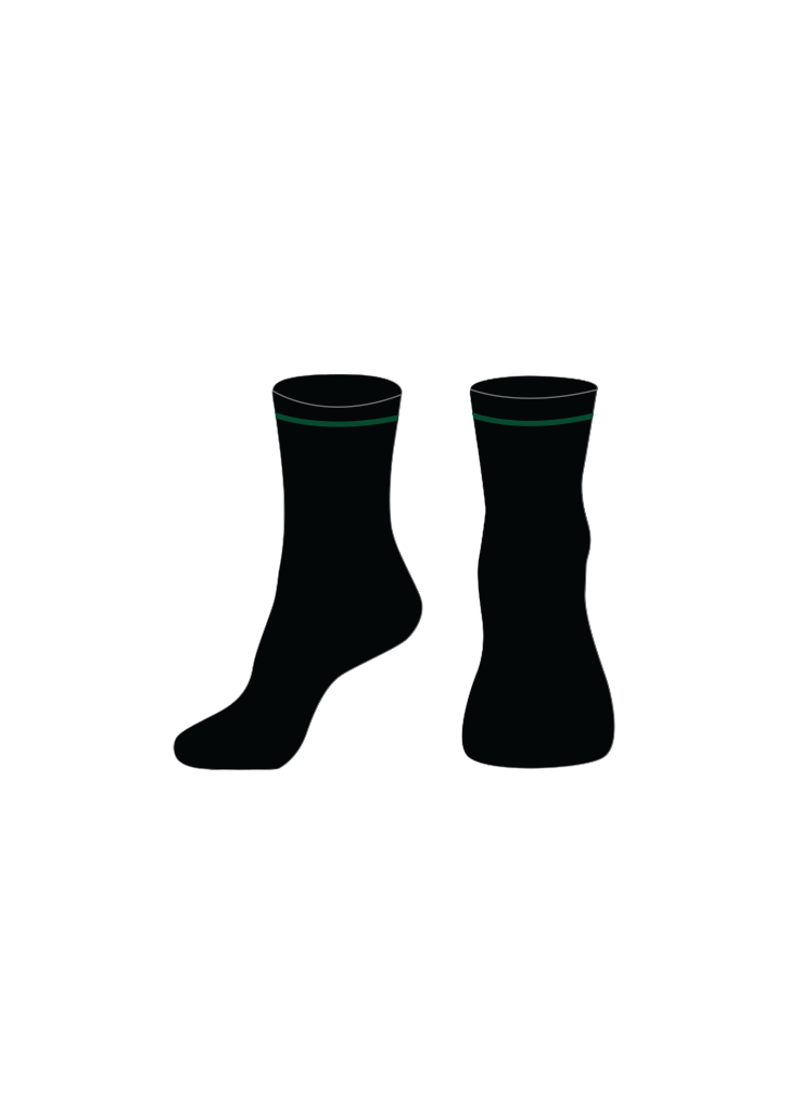 Fiordland College Crew Socks [2 Pack] Black/Drk Forest