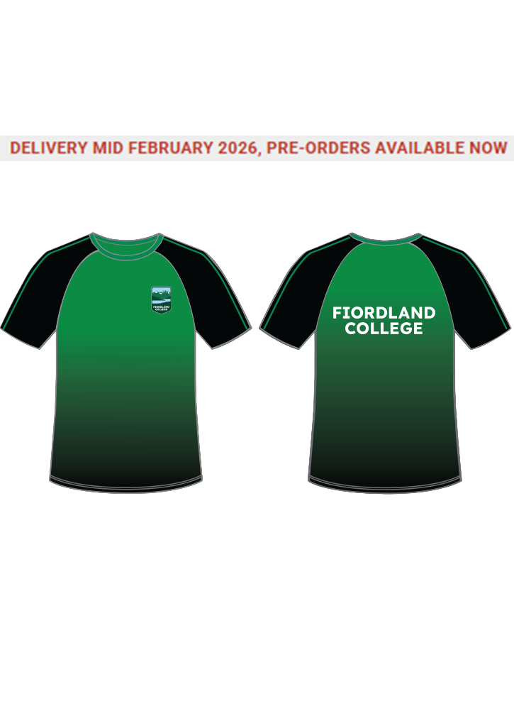 Fiordland College SS PE Tee Black/Green