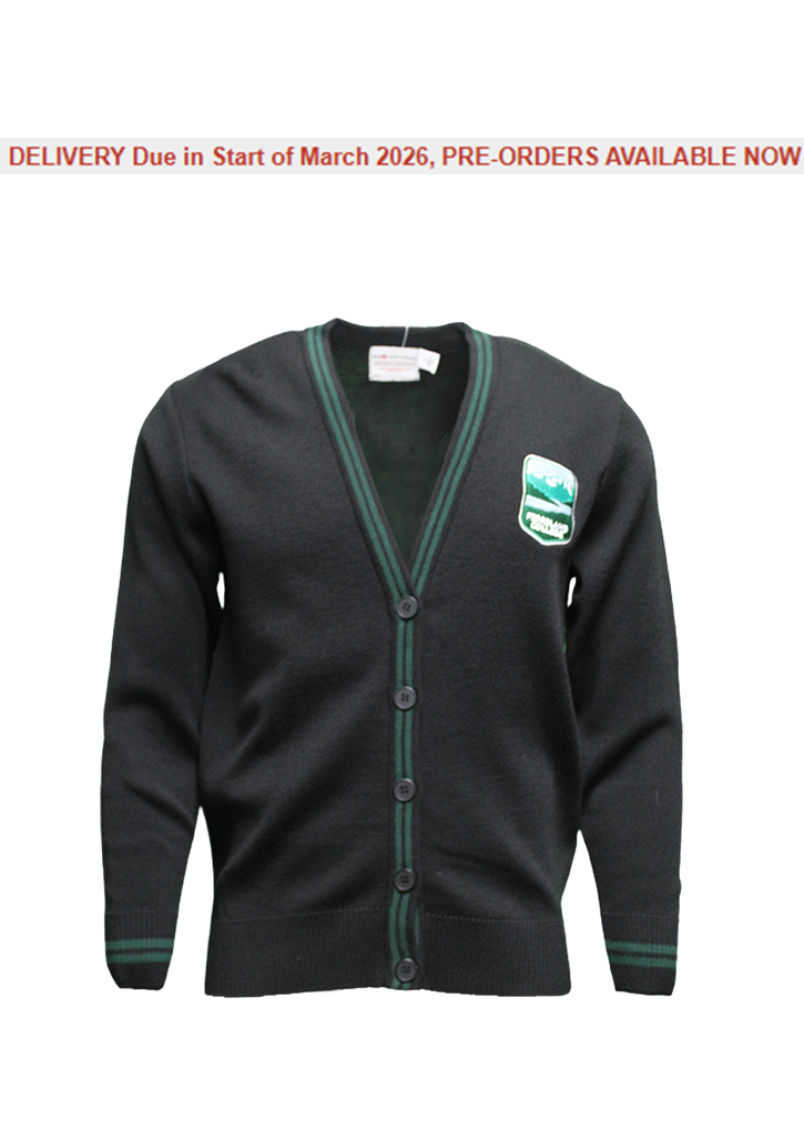 Fiordland College Cardigan Black/Forest